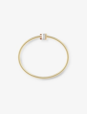 Boucheron Quatre White-Edition 18ct Yellow and Rose Gold 0.11ct Diamond and Ceramic Bracelet
