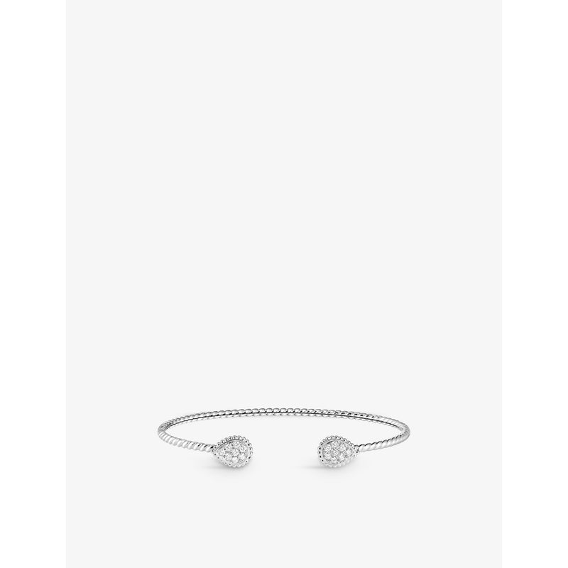 Boucheron Serpent Bohème double motif 18ct white-gold and 0.26ct diamond bracelet