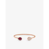 Serpent Bohème 18ct pink-gold, 0.32ct brilliant-cut diamond and 2.56ct rhodolite bangle bracelet - 16cm