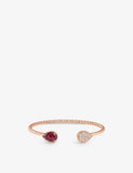 Boucheron Serpent Bohème 18ct Pink Gold 0.32ct Diamond and 2.56ct Rhodolite Bangle Bracelet