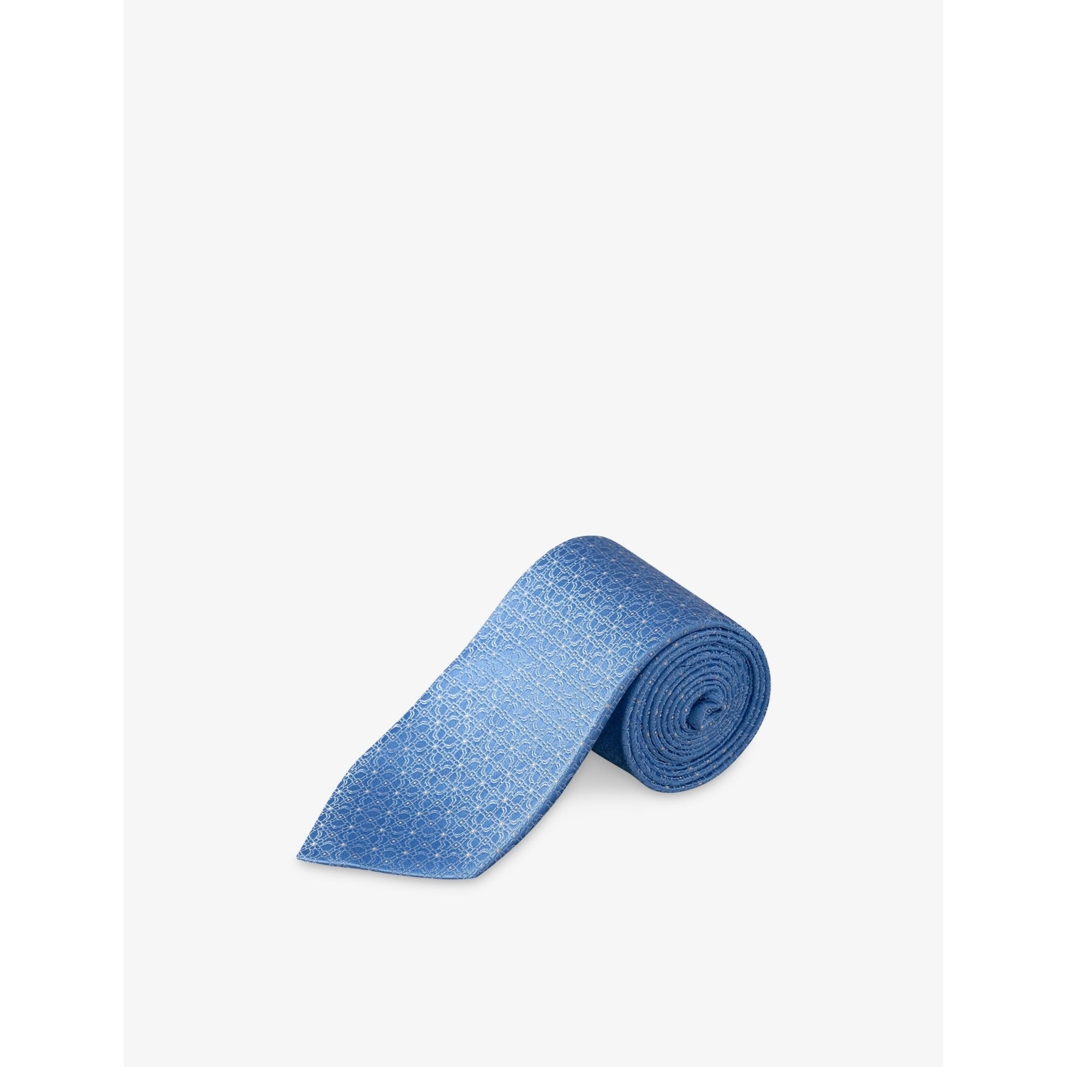 Geometric-Pattern Silk Tie - DARK BLUE