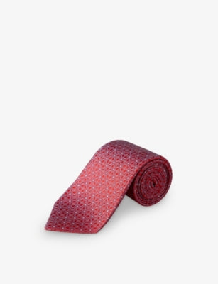 Eton Geometric-Pattern Silk Tie