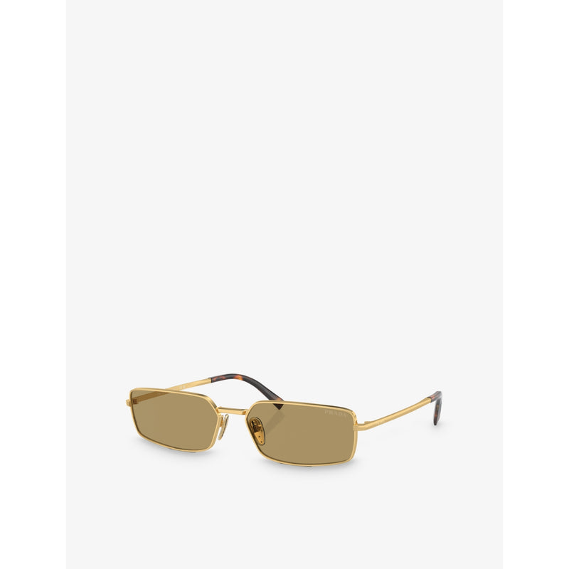 Prada PRA60S rectangle-frame metal sunglasses with polyamide lenses (British brand)