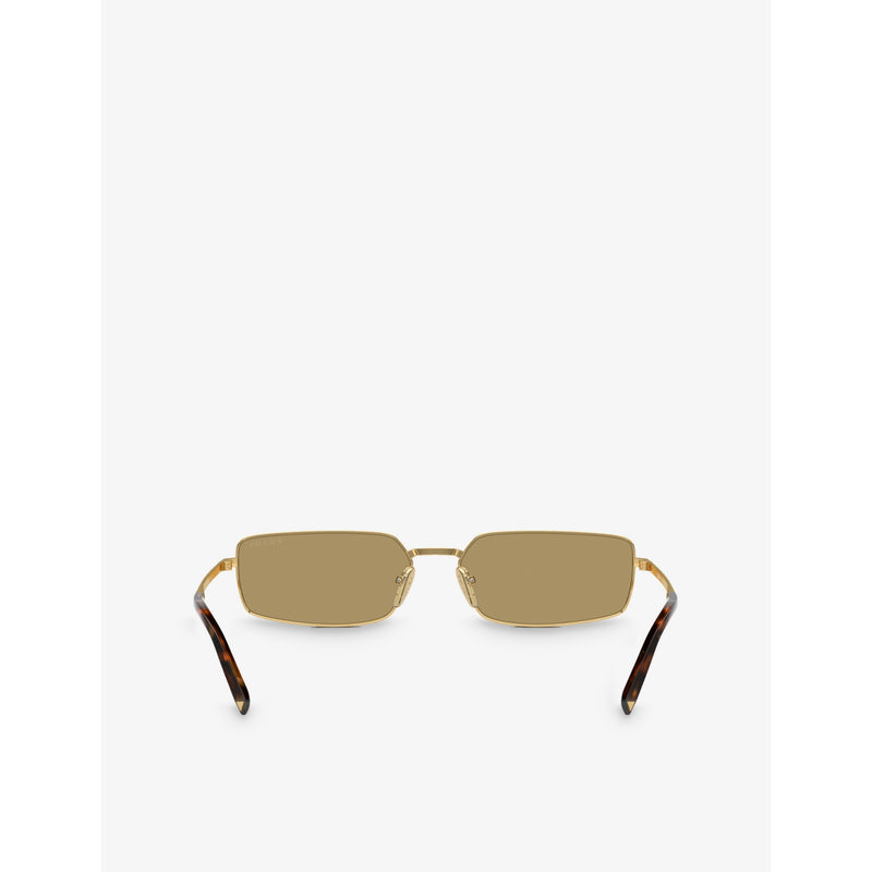 Prada PRA60S rectangle-frame metal sunglasses with polyamide lenses (British brand)