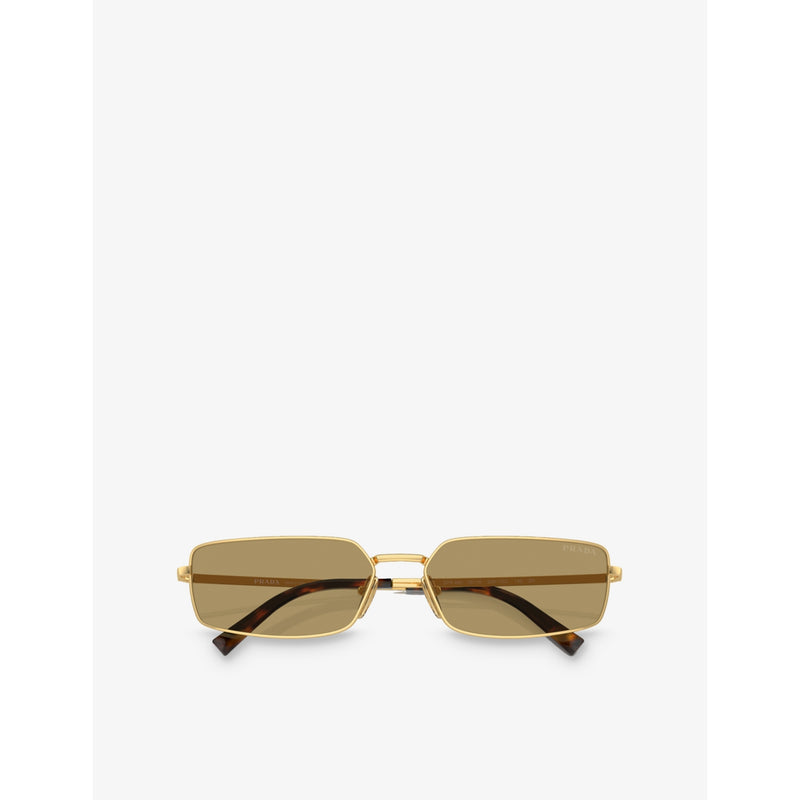 Prada PRA60S rectangle-frame metal sunglasses with polyamide lenses (British brand)