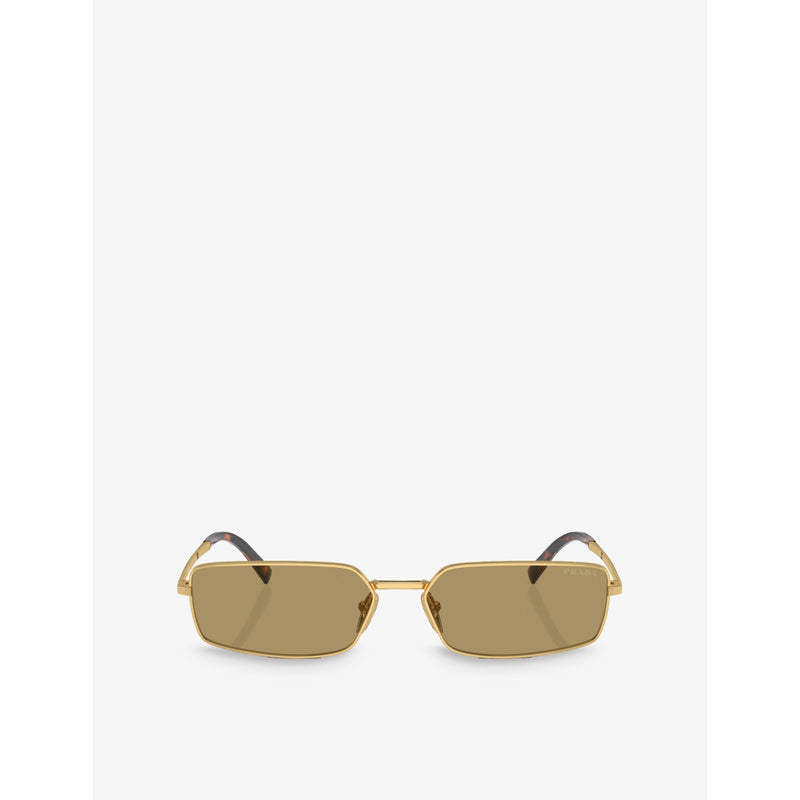 Prada PRA60S rectangle-frame metal sunglasses with polyamide lenses (British brand)