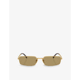 Prada PRA60S rectangle-frame metal sunglasses with polyamide lenses (British brand)