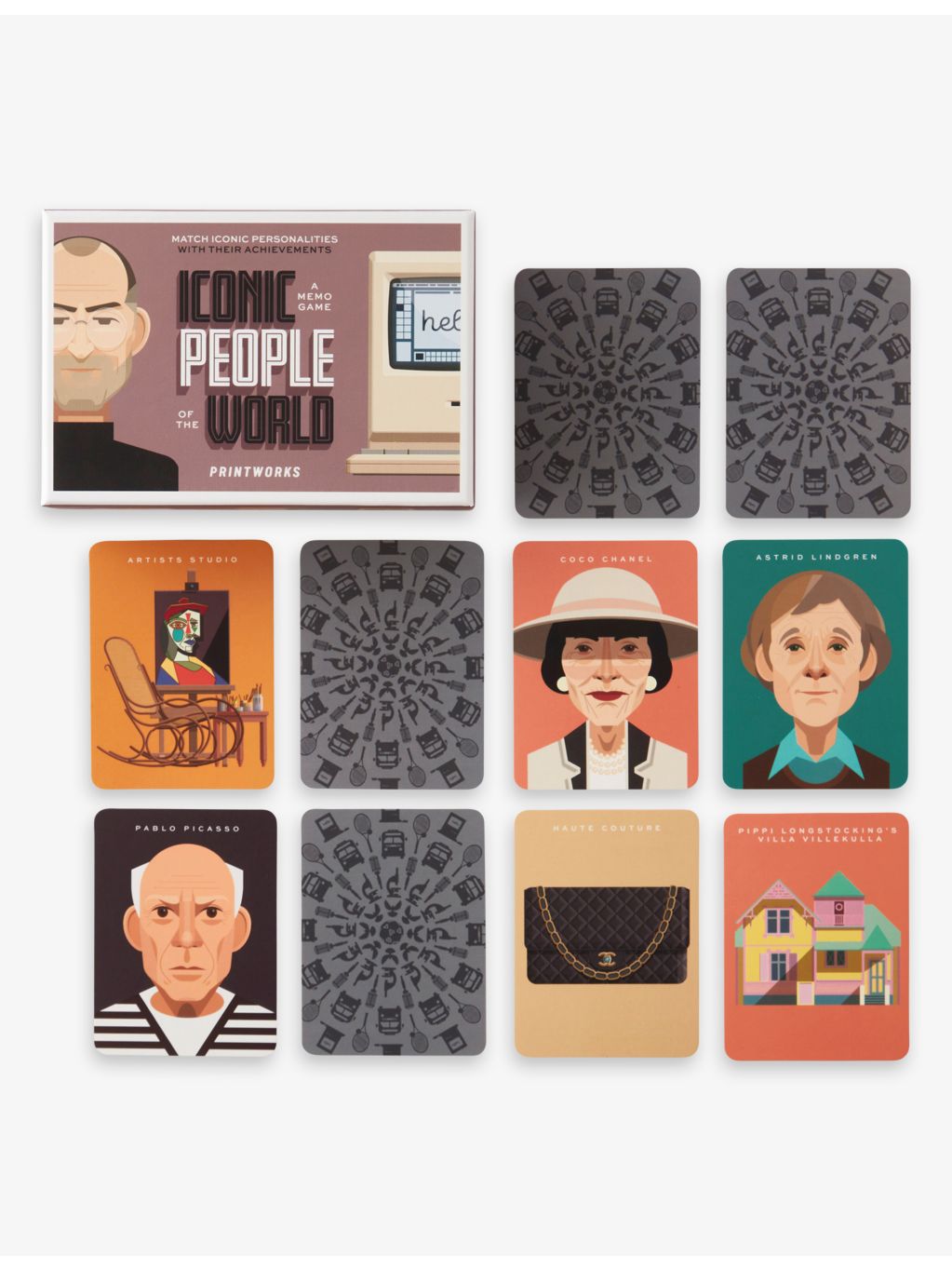 Printworks Iconic People memo card game 50 cards - British product