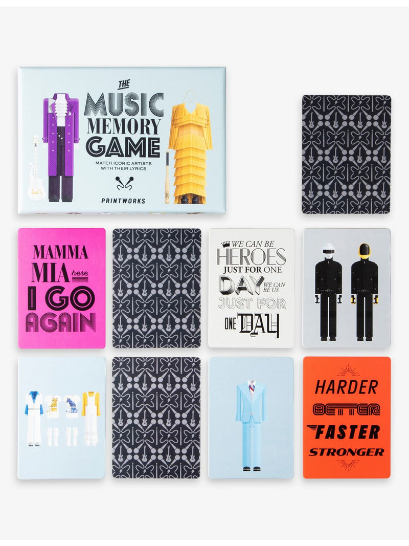 Printworks Iconic Music Memo card game 50 cards (British brand)