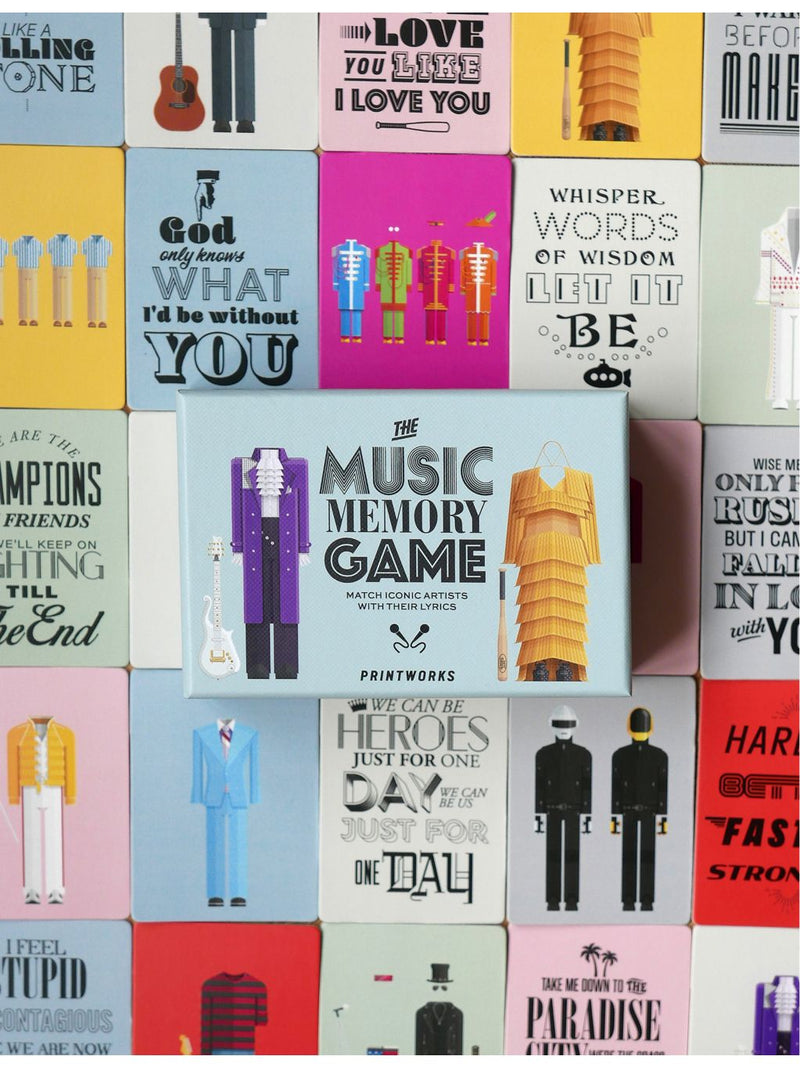 Printworks Iconic Music Memo card game 50 cards (British brand)