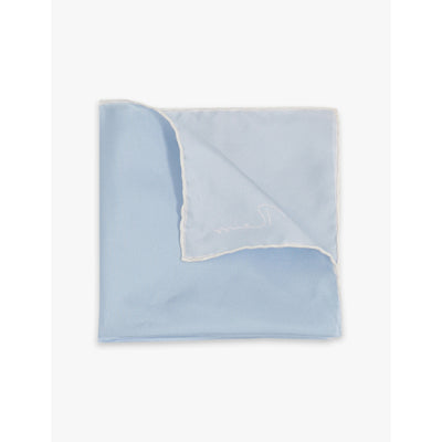 selfridges Reiss Ceremony Contrast-Piping Silk Pocket Square 32cm- Buy online at McGrocer