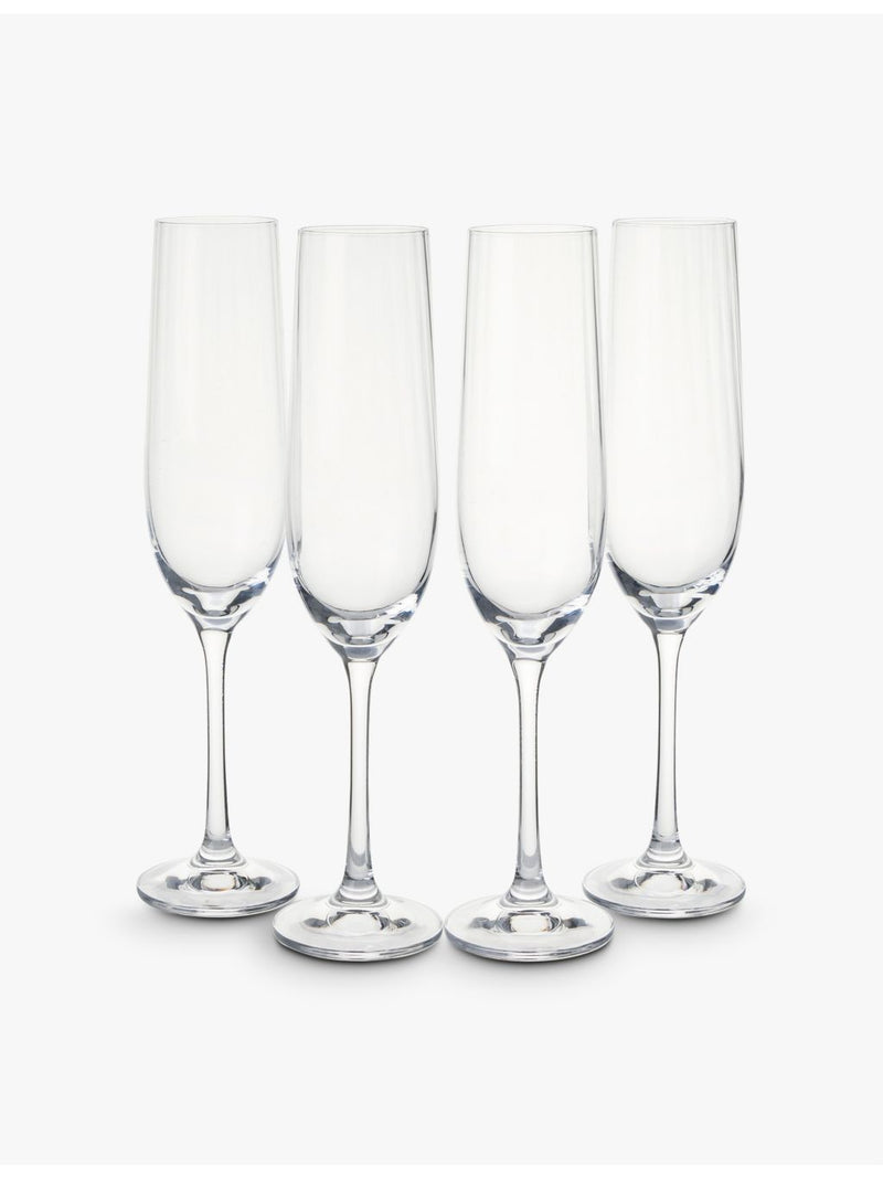The White Company crystal-glass Champagne flutes set of four - British product