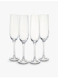 The White Company crystal-glass Champagne flutes set of four - British product