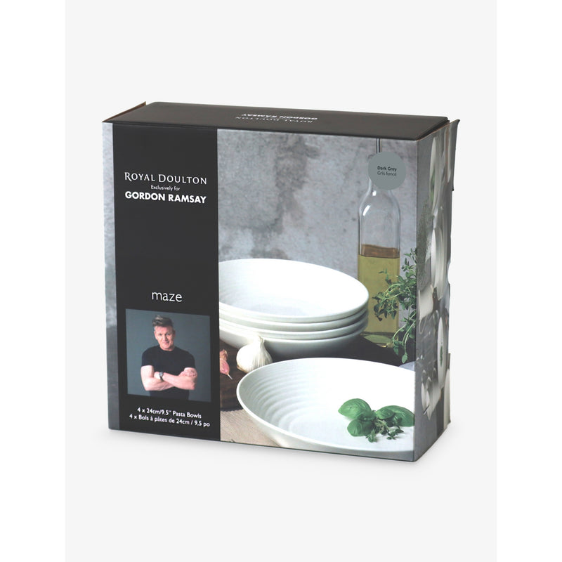 Gordon Ramsay Maze stoneware pasta bowls set of four 24cm (British brand)