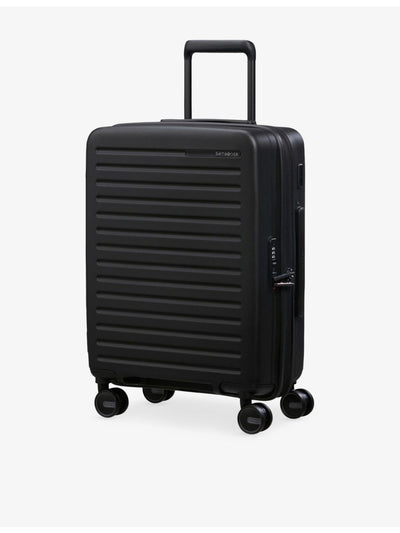 selfridges Samsonite StackD Spinner 4 Wheel Plastic Cabin Suitcase 55cm- Buy online at McGrocer