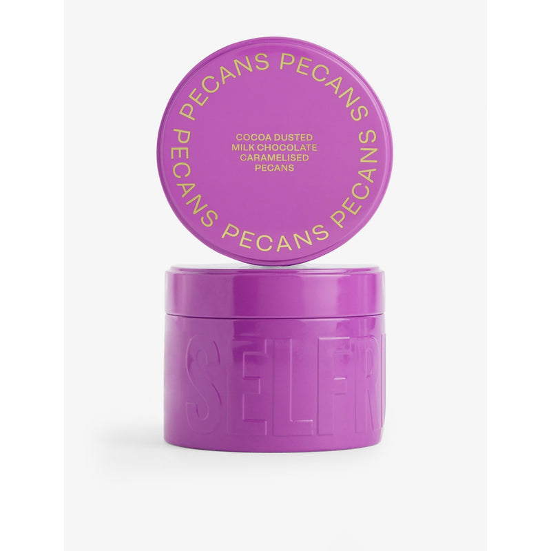 Selfridges Edit cocoa dusted milk chocolate caramelised pecans 325g, imported from the UK