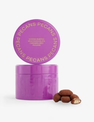 Selfridges Edit cocoa dusted milk chocolate caramelised pecans 325g, imported from the UK
