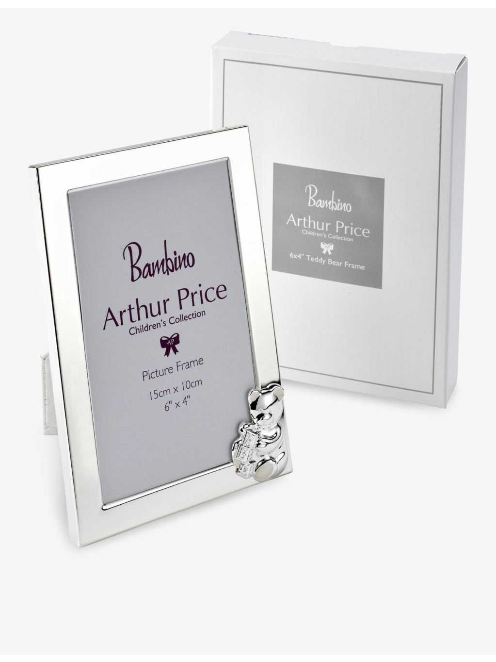 Arthur Price silver-plated teddy bear frame 6x4in (British brand)