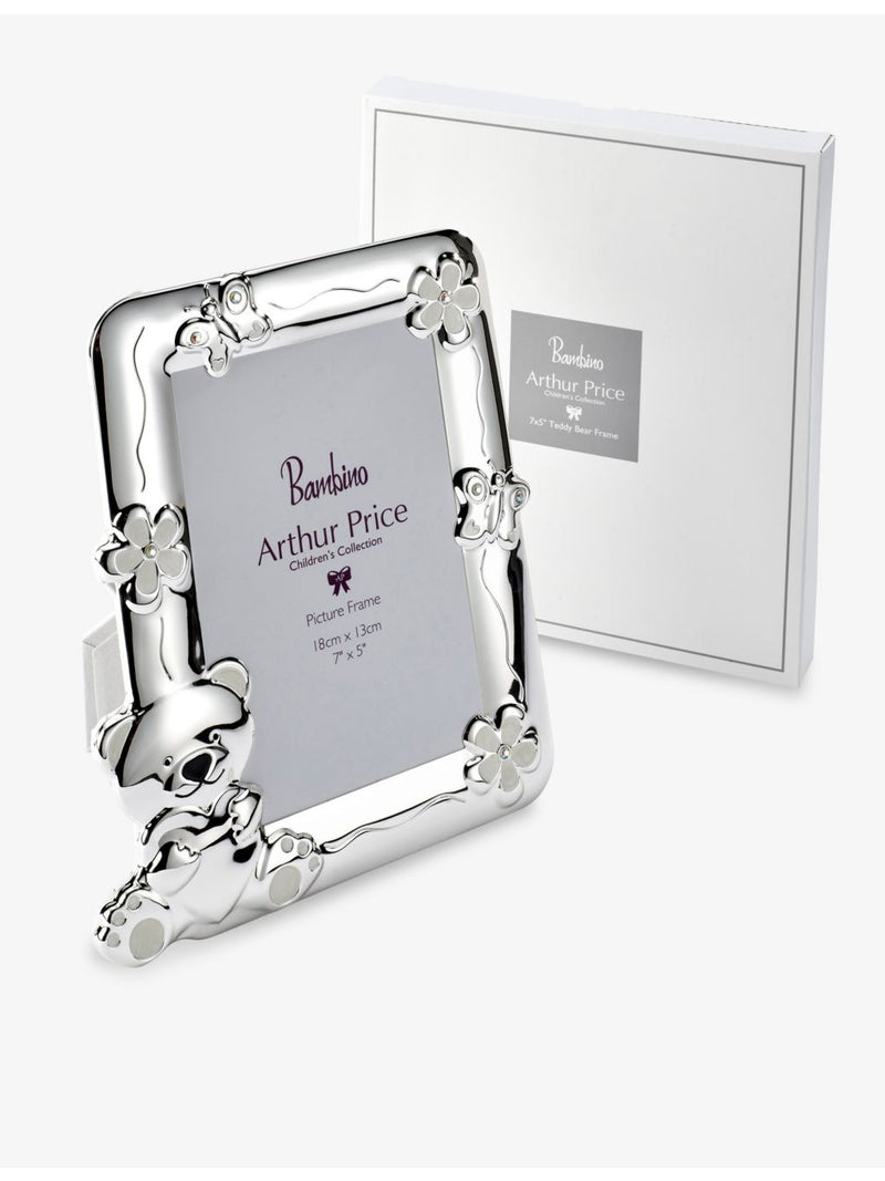 Arthur Price 7x5in silver-plated frame teddy bear butterfly - British product