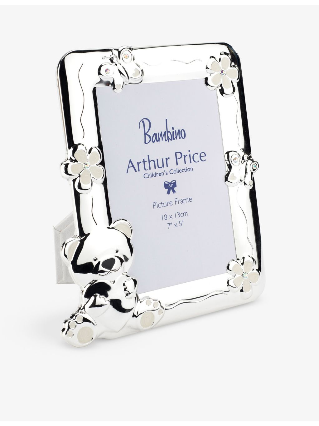 Arthur Price 7x5in silver-plated frame teddy bear butterfly - British product