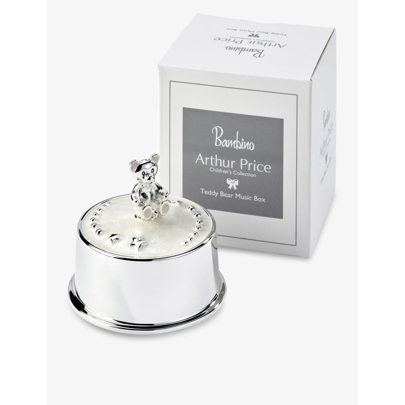 Arthur Price silver plated teddy bear music box 7.8cm, UK version