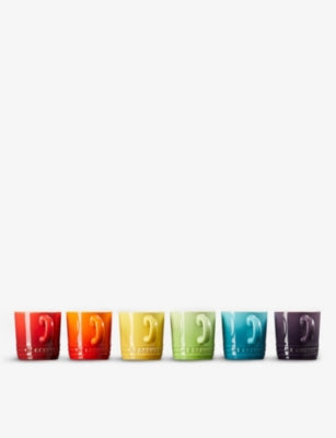 Le Creuset Rainbow espresso mug set of six stoneware 100ml (British brand)