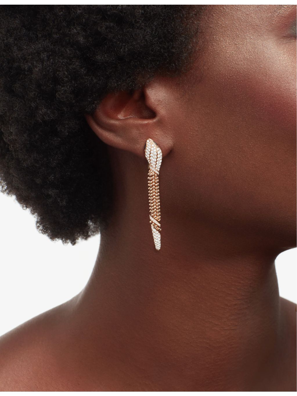 Bvlgari Serpenti Viper onyx and diamond drop earrings, UK version