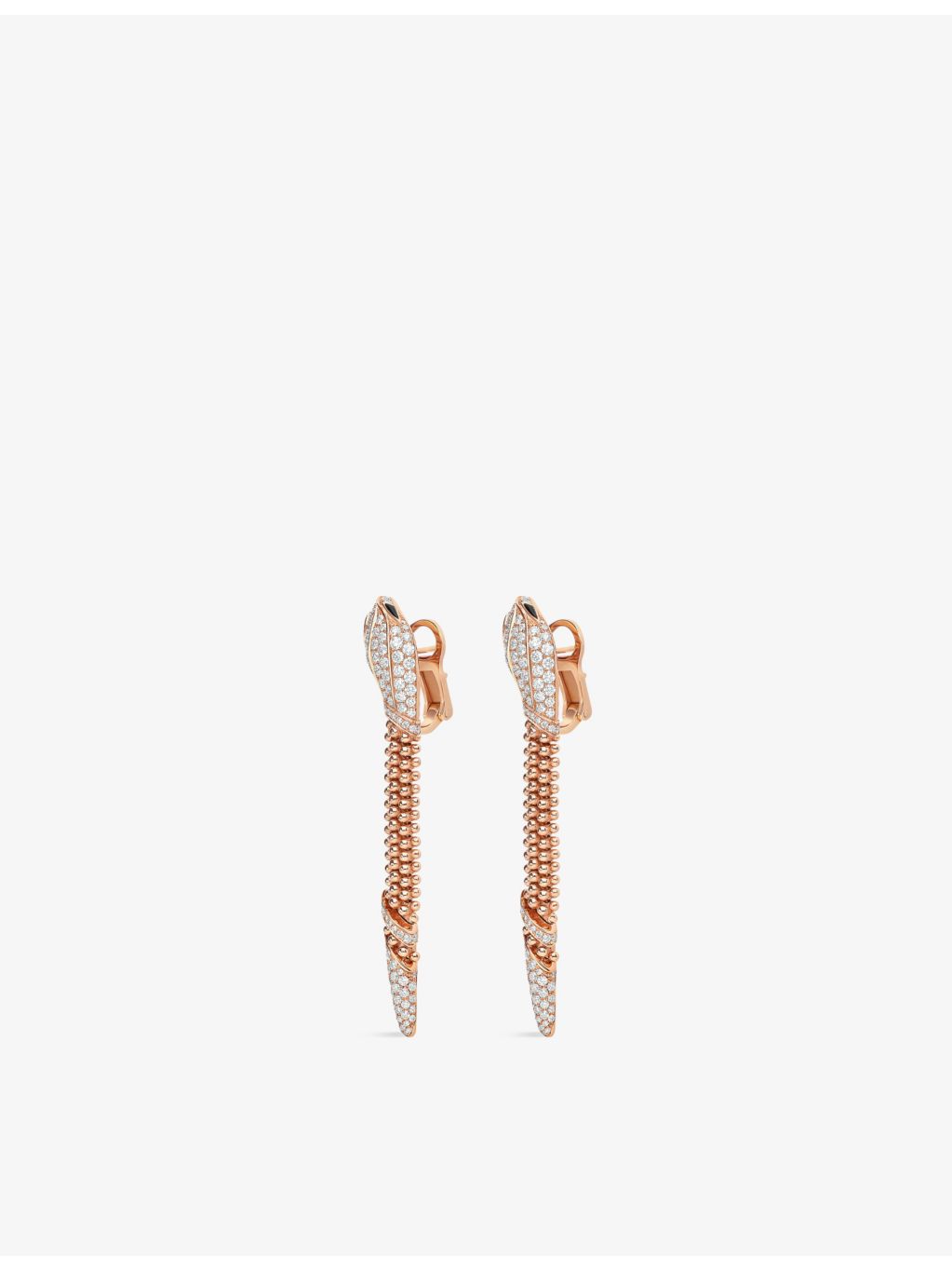 Bvlgari Serpenti Viper onyx and diamond drop earrings, UK version