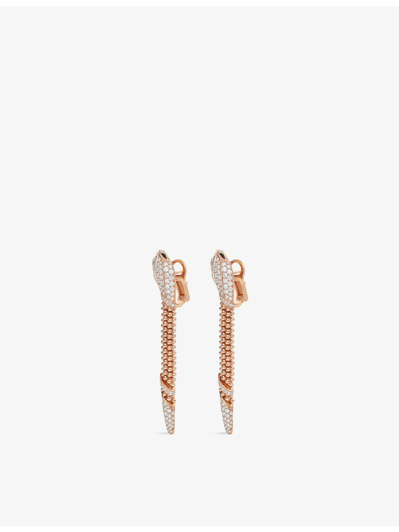 Bvlgari Serpenti Viper onyx and diamond drop earrings, UK version