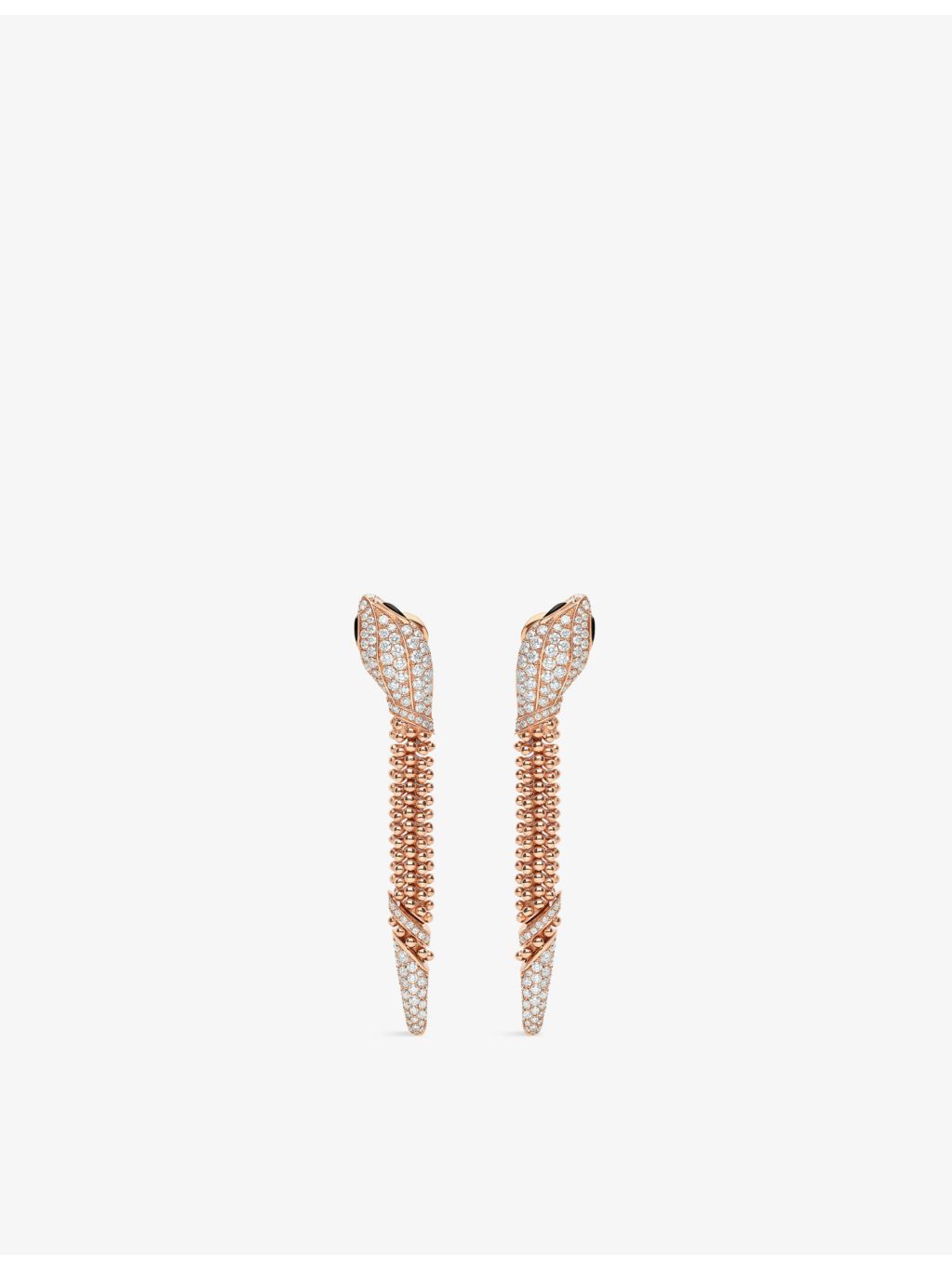 Bvlgari Serpenti Viper onyx and diamond drop earrings, UK version