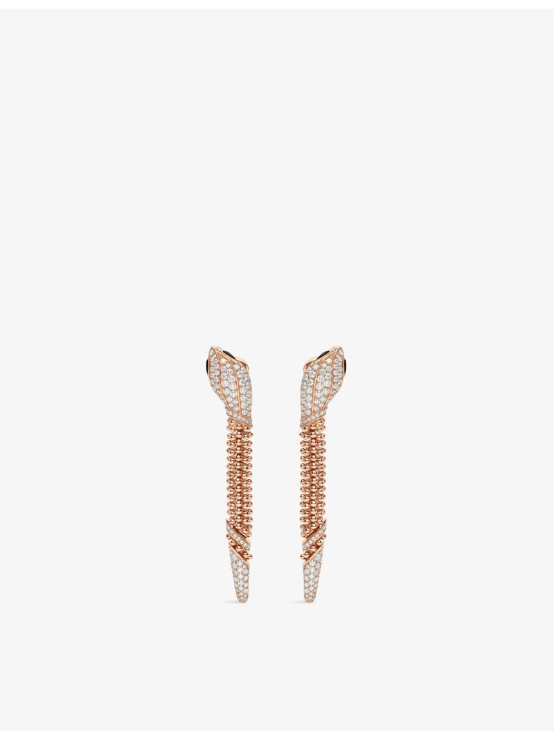 Bvlgari Serpenti Viper onyx and diamond drop earrings, UK version