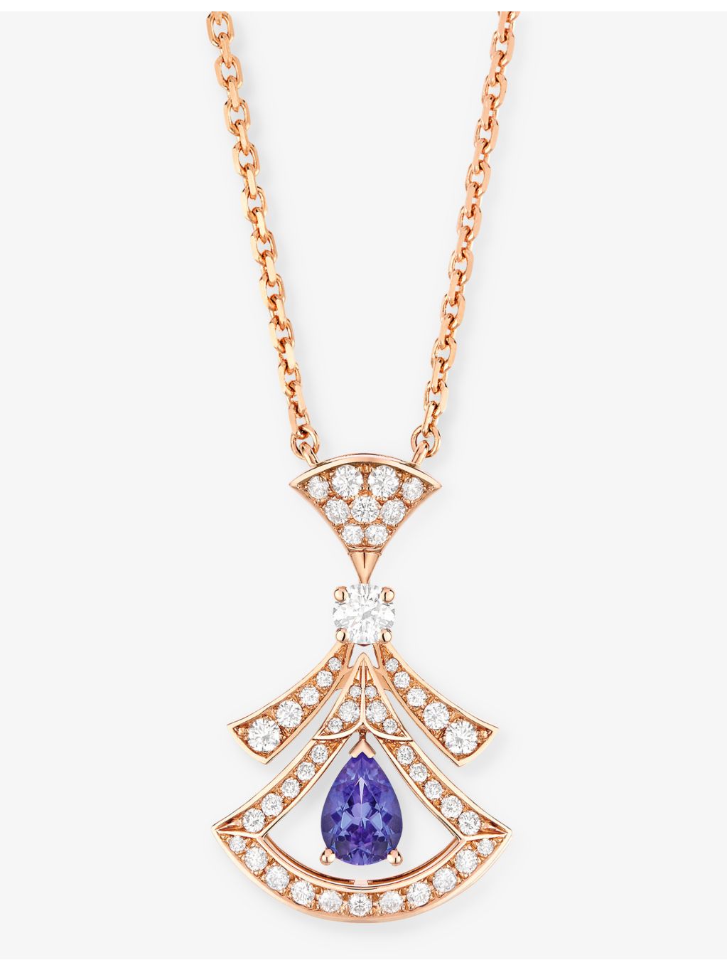 Bvlgari Divas' Dream 0.46ct rose-gold diamond tanzanite pendant (British brand)
