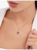 Bvlgari Divas' Dream rose gold diamond and rubellite pendant necklace (British brand)