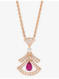 Bvlgari Divas' Dream rose gold diamond and rubellite pendant necklace (British brand)