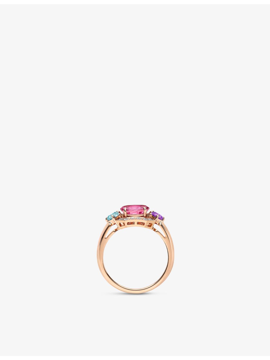 Bvlgari Allegra rose-gold multi-gemstone ring, UK version