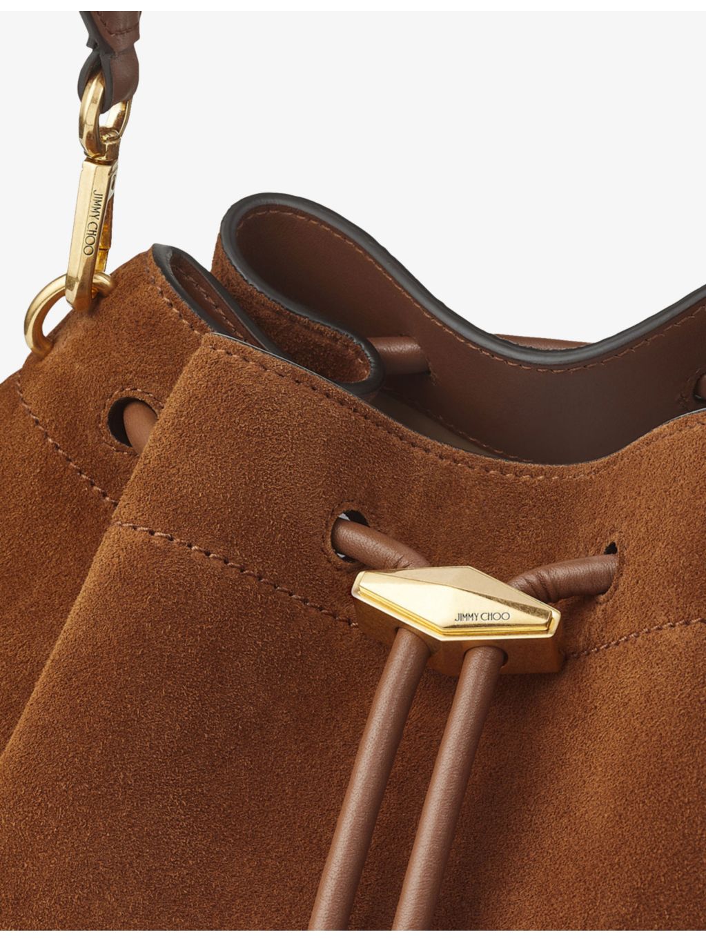 Jimmy Choo Cinch suede shoulder bag with gold hardware (British brand)