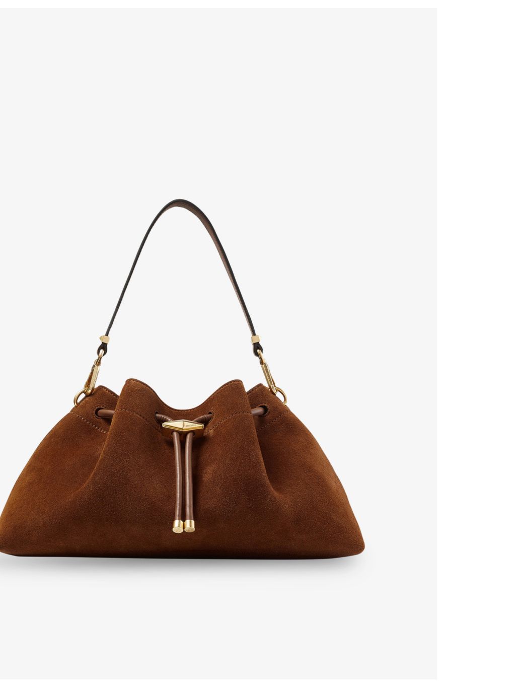 Jimmy Choo Cinch suede shoulder bag with gold hardware (British brand)