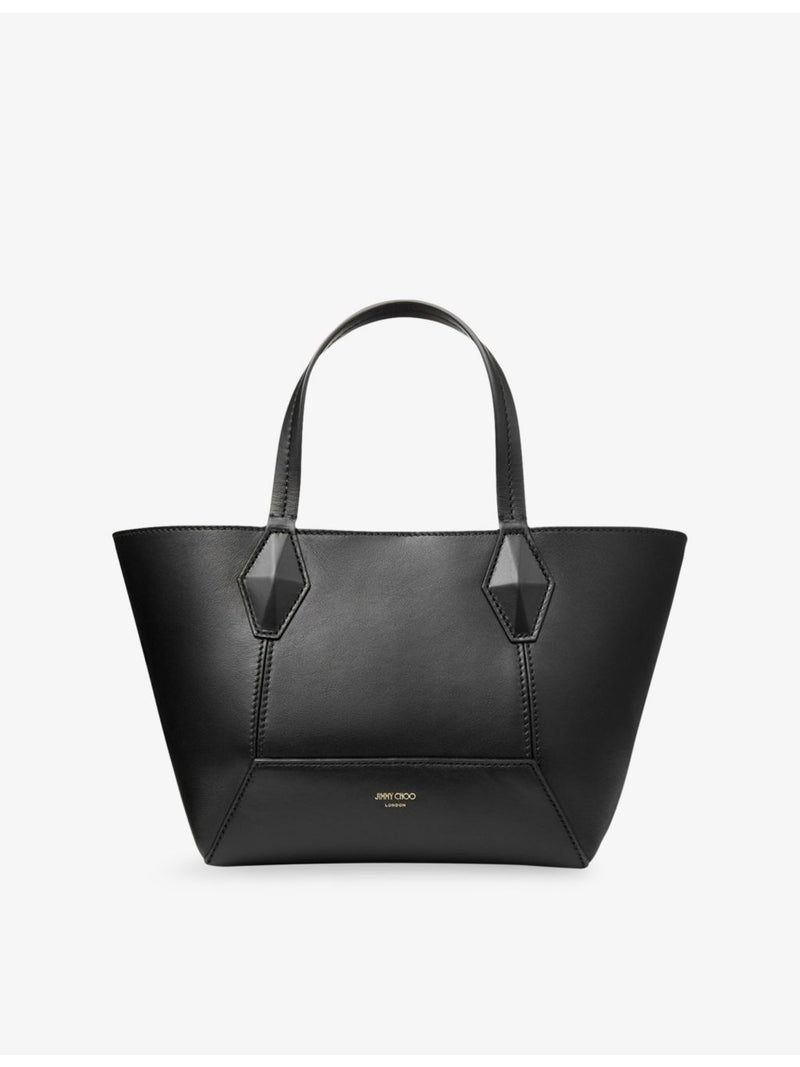 Jimmy Choo diamond logo-embossed leather tote bag small, imported from the UK