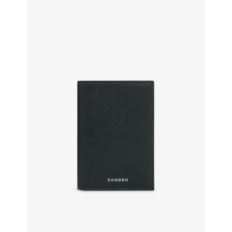 Sandro Logo-embossed faux-leather card holder