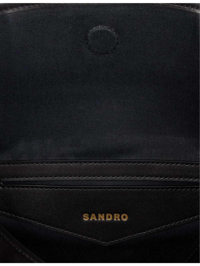 Sandro slouchy leather shoulder bag, imported from the UK