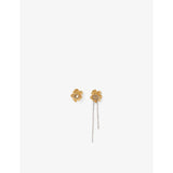 Flower gold-tone brass drop earrings - GOLD - 1 Size