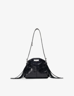 Maje Miss M logo-charm leather shoulder bag, UK version