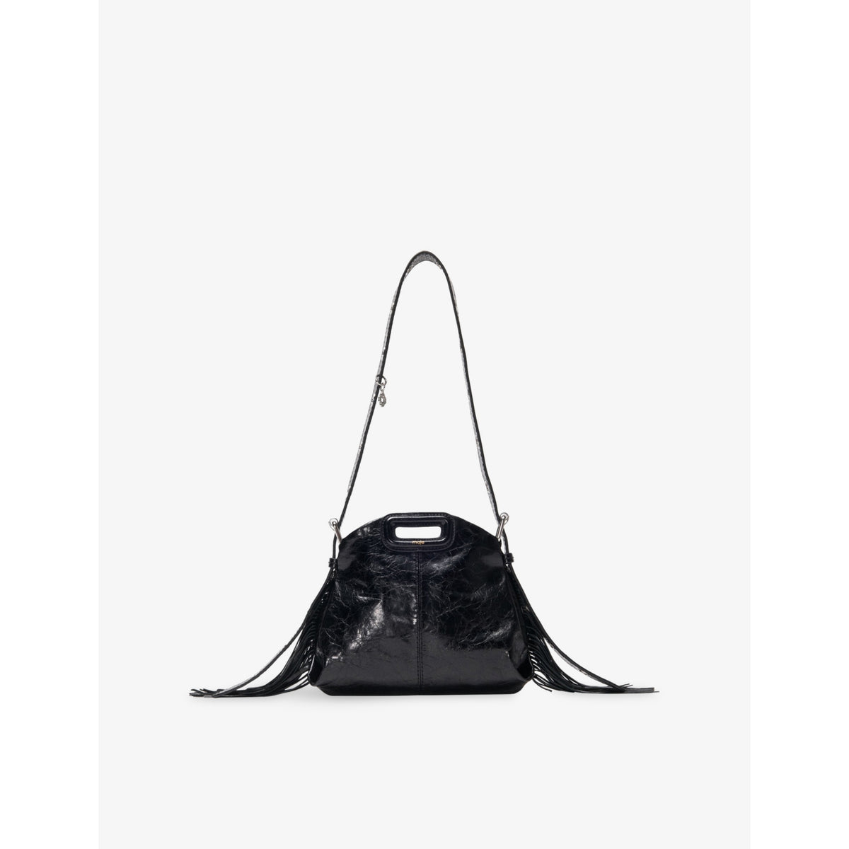 Miss M logo-charm leather shoulder bag - BLACK - 1 Size