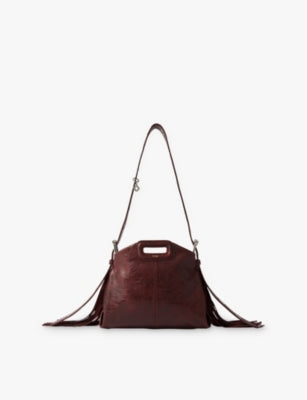 Maje Miss M Logo-Charm Leather Shoulder Bag 13cm x 22cm x 11cm