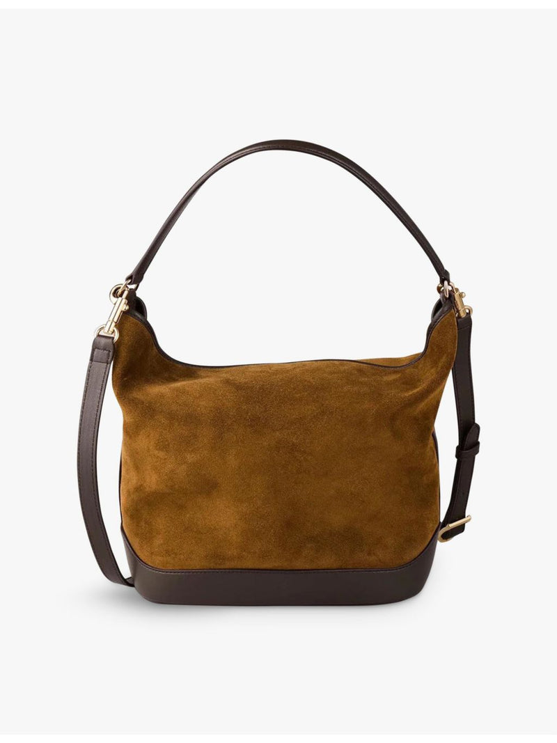 Sandro suede and leather shoulder bag, imported from the UK