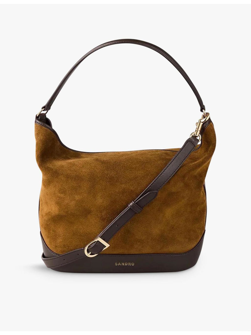 Sandro suede and leather shoulder bag, imported from the UK