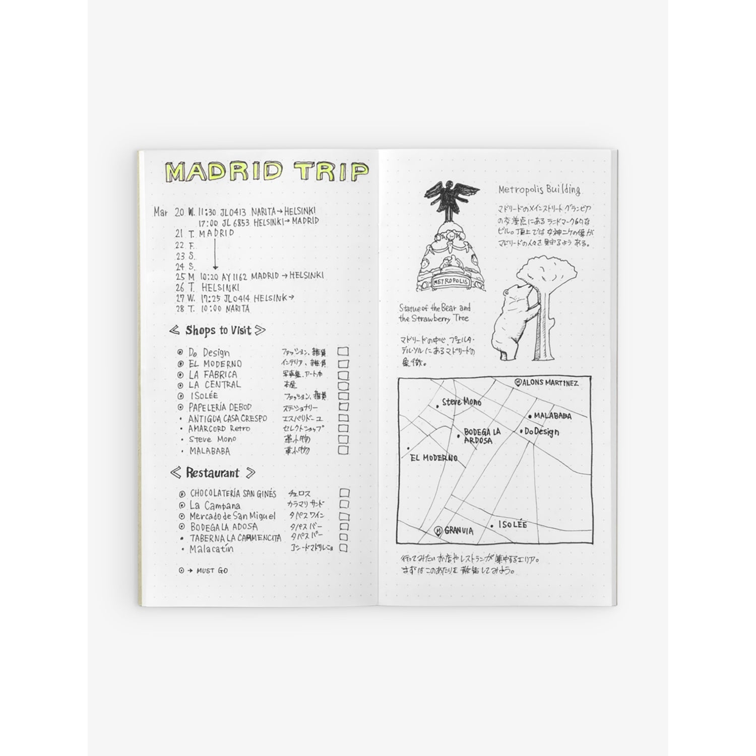 TRAVELER'S COMPANY dotted notebook refill 64 pages (British brand)