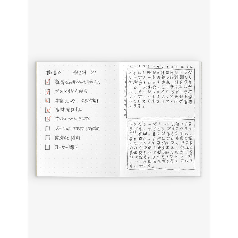 Traveler's Company dot-grid refill notebook passport size, UK version