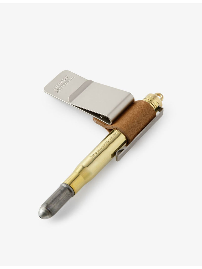 TRAVELER'S Company leather and metal pen holder - British product