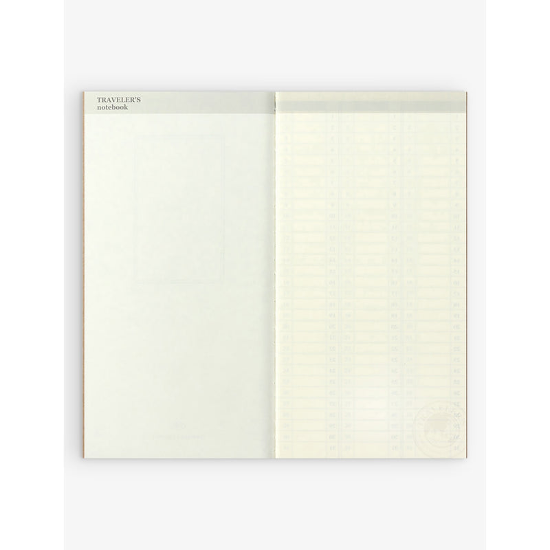 TRAVELER'S COMPANY weekly vertical diary refill 21cm x 10cm, UK version